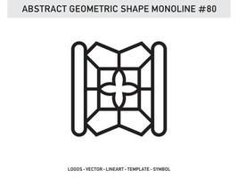 Abstract Geometric Monoline Lineart Line Shape Free Vector
