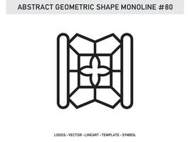 Abstract Geometric Monoline Lineart Line Shape Free Vector