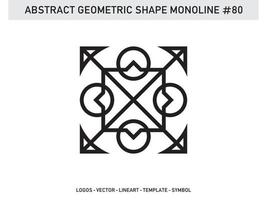 Abstract Geometric Monoline Lineart Line Shape Free Vector