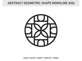 ornamento forma geométrica monoline línea abstracta vector libre