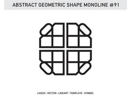 lineart geométrico línea forma monoline resumen vector diseño libre