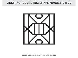 diseño de vector libre de forma de línea de lineart geométrico abstracto monoline