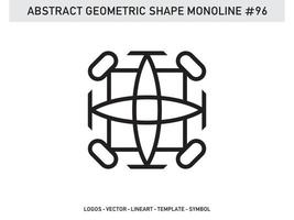 Monoline Abstract Geometric Lineart Line Shape Free Vector Design