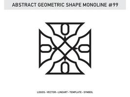 diseño de vector libre de forma de línea de lineart geométrico abstracto monoline