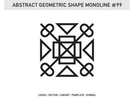 diseño de vector libre de forma de línea de lineart geométrico abstracto monoline