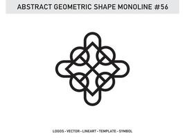 Geometric Monoline Shape Abstract Free Vector