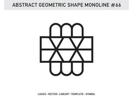 Abstract Geometric Monoline Lineart Line Shape Free Vector