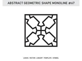 Abstract Geometric Monoline Lineart Line Shape Free Vector