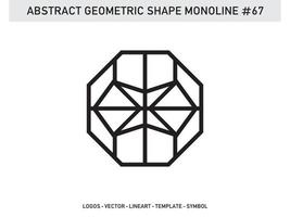 Abstract Geometric Monoline Lineart Line Shape Free Vector