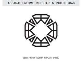 Abstract Geometric Monoline Lineart Line Shape Free Vector