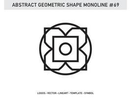 Abstract Geometric Monoline Lineart Line Shape Free Vector