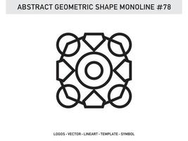 Abstract Geometric Monoline Lineart Line Shape Free Vector