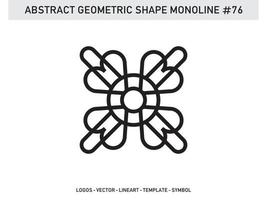 Abstract Geometric Monoline Lineart Line Shape Free Vector