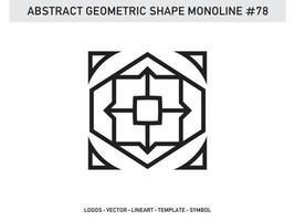 Abstract Geometric Monoline Lineart Line Shape Free Vector