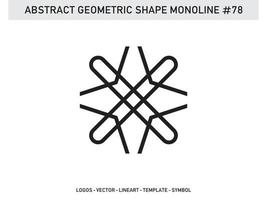 Abstract Geometric Monoline Lineart Line Shape Free Vector