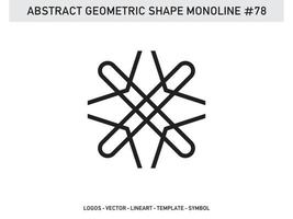 Abstract Geometric Monoline Lineart Line Shape Free Vector