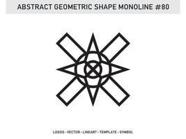 Abstract Geometric Monoline Lineart Line Shape Free Vector