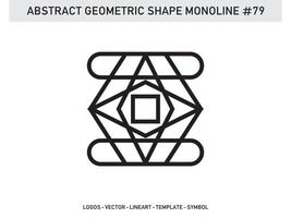 Abstract Geometric Monoline Lineart Line Shape Free Vector