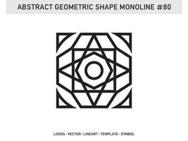 Abstract Geometric Monoline Lineart Line Shape Free Vector