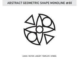 Abstract Geometric Monoline Lineart Line Shape Free Vector