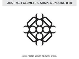 Abstract Geometric Monoline Lineart Line Shape Free Vector