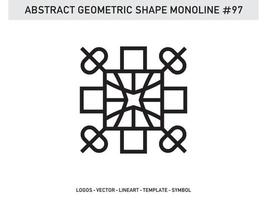 diseño de vector libre de forma de línea de lineart geométrico abstracto monoline