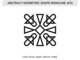 diseño de vector libre de forma de línea de lineart geométrico abstracto monoline