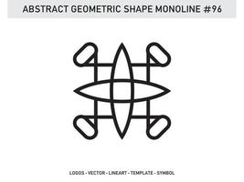 Monoline Abstract Geometric Lineart Line Shape Free Vector Design