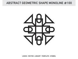 Monoline Abstract Geometric Lineart Line Shape Free Vector Design