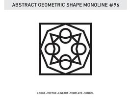 diseño de vector libre de forma de línea de lineart geométrico abstracto monoline