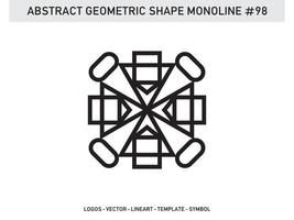 Monoline Abstract Geometric Lineart Line Shape Free Vector Design