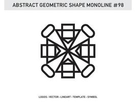 Monoline Abstract Geometric Lineart Line Shape Free Vector Design