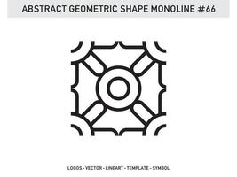 Abstract Geometric Monoline Lineart Line Shape Free Vector