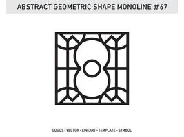 Abstract Geometric Monoline Lineart Line Shape Free Vector