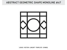 Abstract Geometric Monoline Lineart Line Shape Free Vector