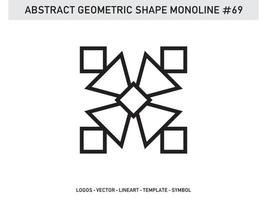 Abstract Geometric Monoline Lineart Line Shape Free Vector