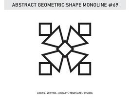 Abstract Geometric Monoline Lineart Line Shape Free Vector