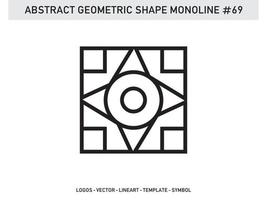 Abstract Geometric Monoline Lineart Line Shape Free Vector