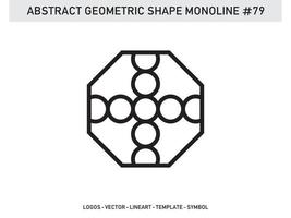 Abstract Geometric Monoline Lineart Line Shape Free Vector