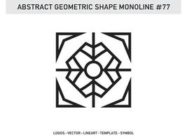 Abstract Geometric Monoline Lineart Line Shape Free Vector