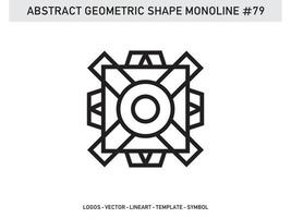 Abstract Geometric Monoline Lineart Line Shape Free Vector