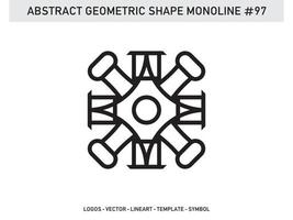 Monoline Abstract Geometric Lineart Line Shape Free Vector Design