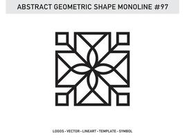 diseño de vector libre de forma de línea de lineart geométrico abstracto monoline