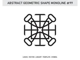 Monoline Abstract Geometric Lineart Line Shape Free Vector Design