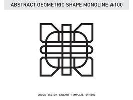 diseño de vector libre de forma de línea de lineart geométrico abstracto monoline