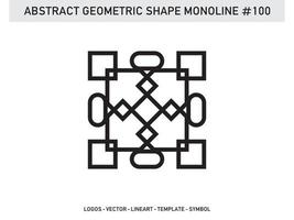 Monoline Abstract Geometric Lineart Line Shape Free Vector Design