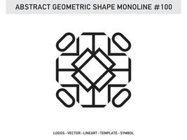 Monoline Abstract Geometric Lineart Line Shape Free Vector Design