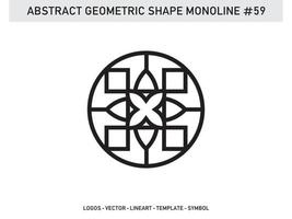 Geometric Monoline Shape Abstract Free Vector