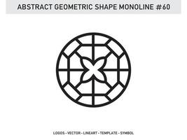 Geometric Monoline Shape Abstract Free Vector