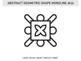 Abstract Geometric Monoline Lineart Line Shape Free Vector